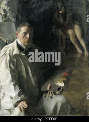 Autoportrait avec Modèle. Musée : Nationalmuseum de Stockholm. Author : Anders Zorn, Leonard. Banque D'Images