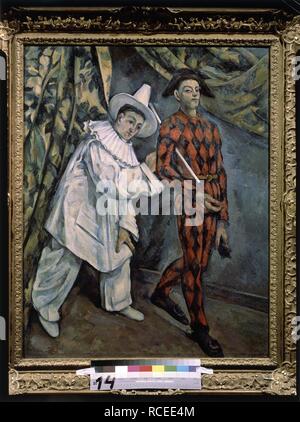 Pierrot et Arlequin (Mardi-Gras). Musée : l'État A. Musée des beaux-arts Pouchkine, Moscou. Auteur : Cézanne, Paul. Banque D'Images