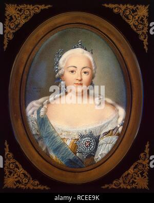 Portrait de l'Impératrice Elisabeth Petrovna (1709-1762). Musée : Etat de l'Ermitage, Saint-Pétersbourg. Auteur : BENNER, JEAN-Henri. Banque D'Images