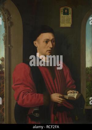 Portrait d'un jeune homme. Musée : National Gallery, Londres. Auteur : Petrus Christus. Banque D'Images