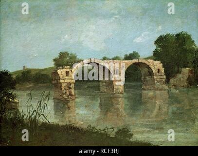 Le Pont d'Ambrussum. Musée : Musée Fabre, Montpellier. Auteur : COURBET, Gustave. Banque D'Images