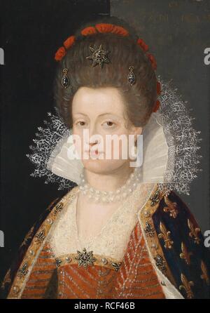 Portrait de Marie de Médicis (1575-1642). Musée : collection privée. Auteur : POURBUS LE JEUNE, Frans. Banque D'Images