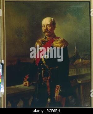 Portrait du général Konstantin Petrovitch von Kaufman (1818-1882). Musée : Musée d'art régional, Simferopol. Auteur : Makovsky, Konstantin Yegorovich. Banque D'Images