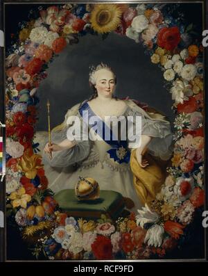 Portrait de l'Impératrice Elisabeth (1709-1762). Musée : la Galerie nationale Tretiakov (Moscou). Auteur : Prenner, Georg Kaspar, von. Banque D'Images