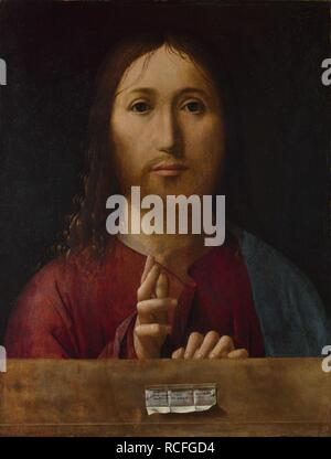 Le Christ bénissant. Musée : National Gallery, Londres. Auteur :, Antonello da Messina. Banque D'Images