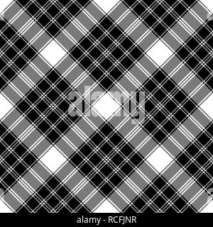 Pixel classique noir blanc plaid modèle homogène. Vector illustration. Illustration de Vecteur