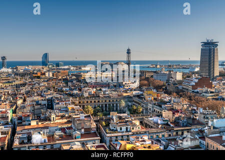 Quartier gothique skyline, Barcelone, Catalogne, Espagne Banque D'Images