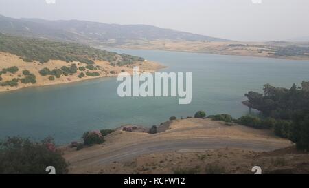 Barrage Al Wahda au Maroc 1. Banque D'Images