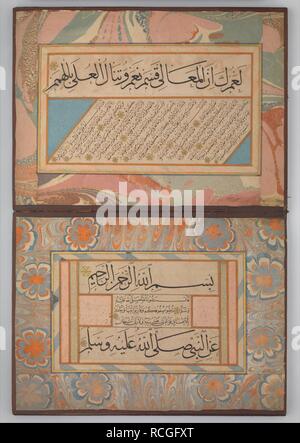 Album de calligraphies dont la poésie et les traditions prophétiques (Hadiths) Banque D'Images