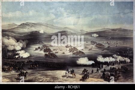 La bataille de Balaklava le 25 octobre 1854. La charge de la Brigade légère. Musée : Musée d'état de la défense de Sébastopol 1854-1855, Sébastopol. Auteur : SIMPSON, WILLIAM. Banque D'Images