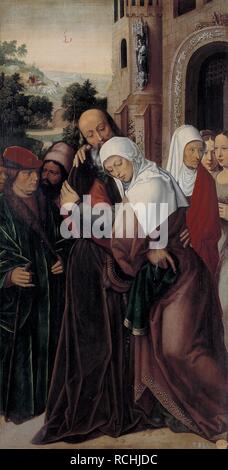 Réunion des Saints Joachim et Anne à la Porte Dorée. Musée : Musée du Prado, Madrid. Auteur : BENSON, AMBROSIUS. Banque D'Images