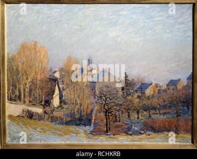 Frost en Louveciennes. Musée : l'État A. Musée des beaux-arts Pouchkine, Moscou. Auteur : SISLEY, Alfred. Banque D'Images