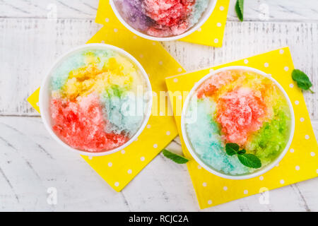 Arc-en-ciel maison shaved ice Banque D'Images