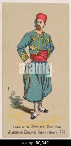 SOLDAT MILITAIRE ZOUAVE D'AFRIQUE, CDV LECA à ALGER, ALGÉRIE