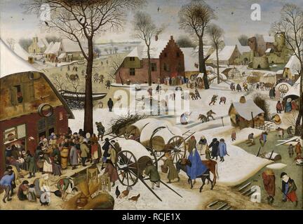Le Recensement à Bethléem (La numérotation à Bethléem). Musée : Musée Royal des Beaux-Arts, Anvers. Auteur : Pieter Brueghel, le plus jeune. Banque D'Images