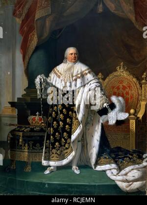 Portrait de Louis XVIII (1755-1824) à coronation robes. Musée : Musée de l'histoire de la France, Le Château de Versailles. Auteur : LEFEVRE, ROBERT. Banque D'Images