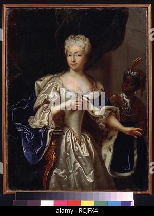 Portrait de la princesse Charlotte de Brunswick-Wolfenbüttel (1694-1715), épouse du tsarévitch Alexei Petrovitch de Russie. Musée : Musée d'histoire de l'État de Moscou. Auteur : LUEDDEN, JOHANN PAUL. Banque D'Images