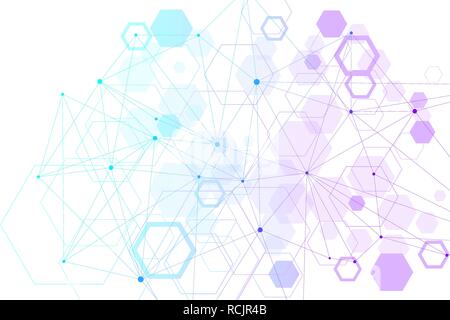 Résumé Contexte hexagonal. Structures moléculaires hexagonale. Arrière-plan de la technologie futuriste dans la science du style. Arrière-plan hexagonal graphique pour votre conception. Vector illustration Illustration de Vecteur