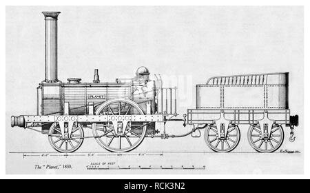 Stephenson a moteur 1830 Planète Banque D'Images