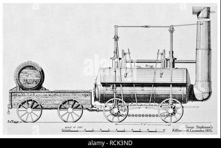 La locomotive 1815 Stephenson Killingworth Banque D'Images