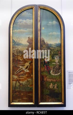 Allégorie de la vie et de la mort, du Haut-Rhin, ch. 1480, peinture sur bois - Germanisches Nationalmuseum - Nuremberg, Allemagne Banque D'Images