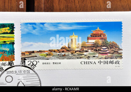 Chine - circa 2010 : timbres un imprimé en Chine montre 2010-23 Shangrila , circa 2010. Banque D'Images