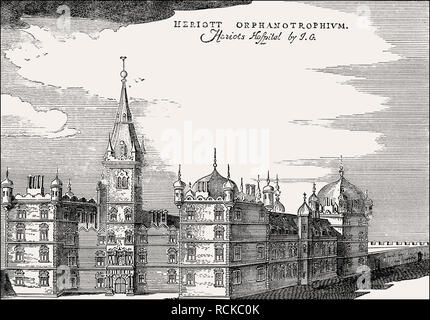 George Heriot's Hospital, Édimbourg, Écosse, 19e siècle Banque D'Images