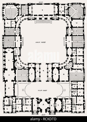 Plan général, Université, Édimbourg, Écosse, 19e siècle, Banque D'Images