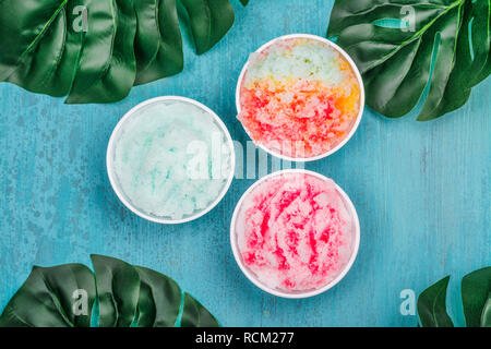 Arc-en-ciel maison shaved ice Banque D'Images