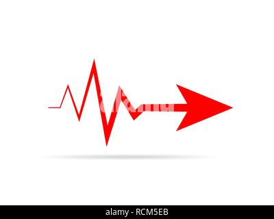 Signe de pulsation avec flèche. Vector illustration. Le concept de la santé Illustration de Vecteur