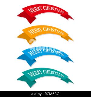 Ensemble de Noël de couleur des rubans ou des rubans. Vector illustration. Rubans de fête, isolé sur fond blanc Illustration de Vecteur