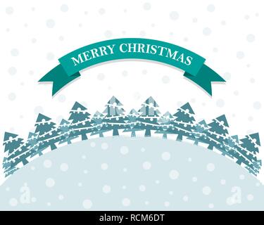 Télévision fête Noël arrière-plan avec des arbres de Noël et de la neige. Vector illustration. Holiday greeting Illustration de Vecteur