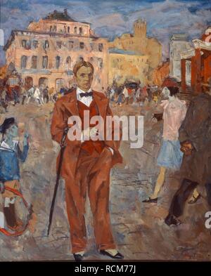 L'auteur de Michail Boulgakov (1891-1940) sur la rue Arbat à Moscou. Centrale : Musée Maison d'artiste, Moscou. Auteur : Surovtsev, Andrei Petrovitch. Banque D'Images