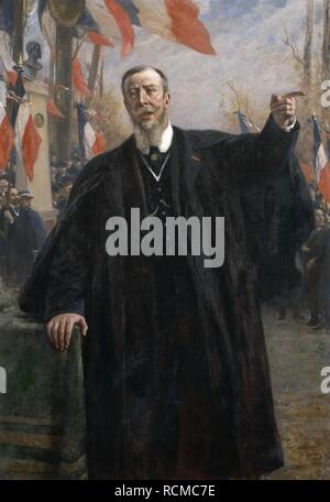 Paul Déroulède (1846-1914) fait un discours à Bougival, janvier 1913. Musée : Musée de l'histoire de la France, Le Château de Versailles. Auteur : Fernand Cormon. Banque D'Images