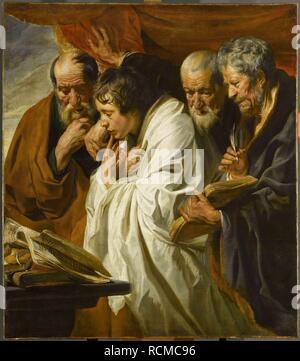 Les quatre évangélistes. Musée : Musée du Louvre, Paris. Auteur : JORDAENS, Jacob. Banque D'Images