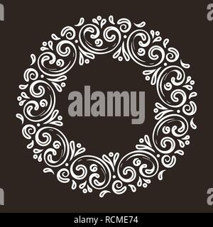 La main élégante floral frame retro Illustration de Vecteur