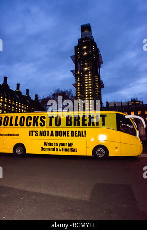 La place du parlement, Londres, Royaume-Uni. 15 janvier 2019. Le jour de la décision en direct par le vote du peuple rassemblement à la place du Parlement. Les gens se rassemblent pour regarder le débat au Parlement et le vote final sur le Brexit deal. Crédit : Matthieu Chattle/Alamy Live News Banque D'Images