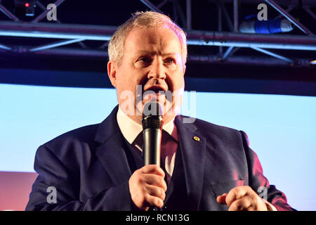 Londres, Royaume-Uni. 15 janvier, 2019. Ian Blackford, assiste à vote du peuple pour arrêter Brexit Brexit rallye en raison de voter au Parlement le 15 janvier 2019, Londres, Royaume-Uni : Crédit photo Capital/Alamy Live News Banque D'Images