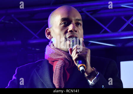 Londres, Royaume-Uni. 15 janvier, 2019. Chuka Umunna assiste à vote du peuple pour arrêter Brexit Brexit rallye en raison de voter au Parlement le 15 janvier 2019, Londres, Royaume-Uni : Crédit photo Capital/Alamy Live News Banque D'Images