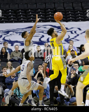 15 janvier 2019 : Marquette Golden Eagles Guard (0) Markus Howard prend une photo lors d'un match de basket-ball NCAA entre les hoyas de Georgetown et la Marquette Golden Eagles à la capitale une arène à Washington, DC Justin Cooper/CSM Banque D'Images