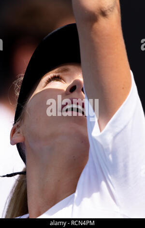 Melbourne, Australie. 16 janvier, 2019. Katie Boulter de Grande-Bretagne au cours d'une session pratique à l'Australian Open 2019 Tournoi de tennis du Grand Chelem à Melbourne, Australie. Crédit : Frank Molter/Alamy Live News Banque D'Images