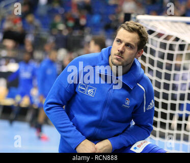 Berlin, Allemagne. 15 janvier, 2019.Kentin Mahé pour la France au cours de l'échauffement avant le match Crédit : Mickael Chavet/Alamy Live News Banque D'Images