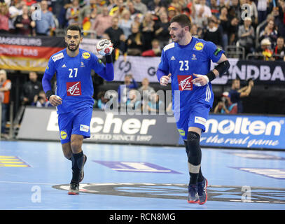 Berlin, Allemagne. 15 janvier, 2019.Adrien Dipanda (28) et Ludovic Fabregas (23) pour la France Crédit : Mickael Chavet/Alamy Live News Banque D'Images