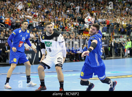 Berlin, Allemagne. 15 janvier, 2019.Ludovic Fabregas pour la France (23) les tiges et de crédit scores : Mickael Chavet/Alamy Live News Banque D'Images