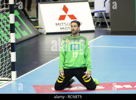 Berlin, Allemagne. 15 janvier, 2019.Allemagne gardien Silvio Heinevetter (12) Credit : Mickael Chavet/Alamy Live News Banque D'Images