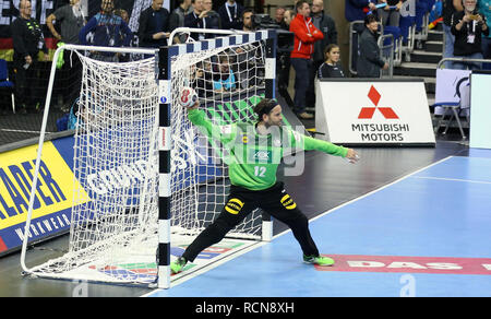 Berlin, Allemagne. 15 janvier, 2019.Allemagne gardien Silvio Heinevetter (12) Credit : Mickael Chavet/Alamy Live News Banque D'Images