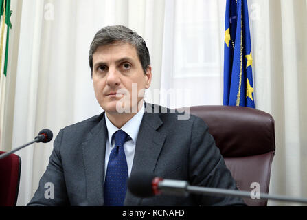 Foto Fabio Cimaglia / LaPresse 16-01-2019 Roma Politica Palazzo San Macuto. Commissione vigilanza Rai Nella foto Alberto Barachini Photo Fabio Cimaglia / LaPresse 16-01-2019 Roma (Italie) Politic Palazzo San Macuto. Comité de surveillance de la RAI dans le pic Alberto Barachini Banque D'Images