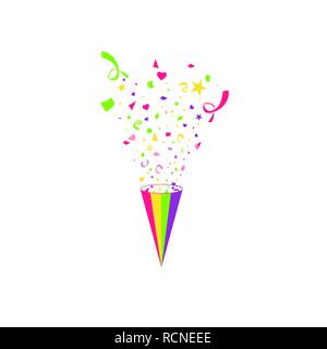 Vector confettis. Illustration de fête. Popper parti isolé sur fond blanc Illustration de Vecteur