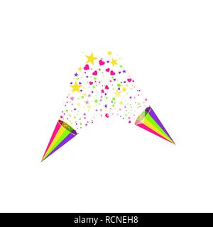 Vector confettis. Illustration de fête. Popper parti isolé sur fond blanc Illustration de Vecteur