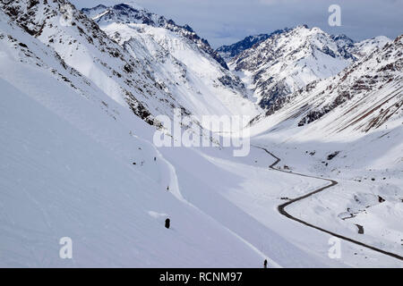 Paysage de neige à Los Penitentes, Argentine Banque D'Images